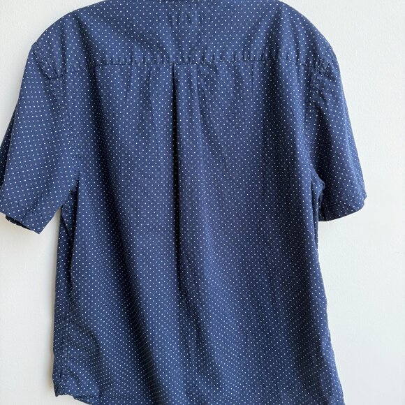 EUC Navy Polka Dot Button Down - Picture 2 of 5